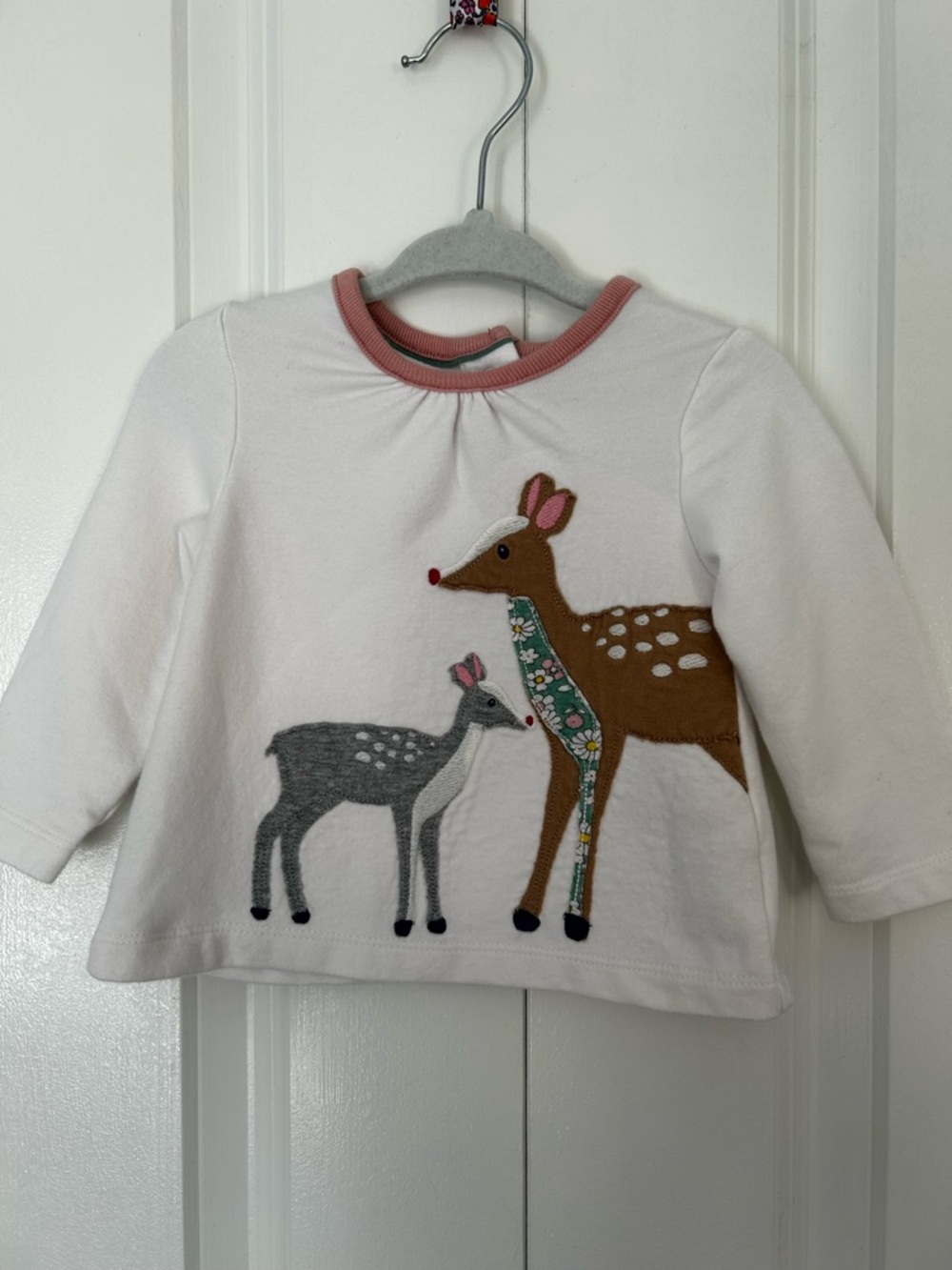 Baby Boden 3-6 month long sleeve woodland deer